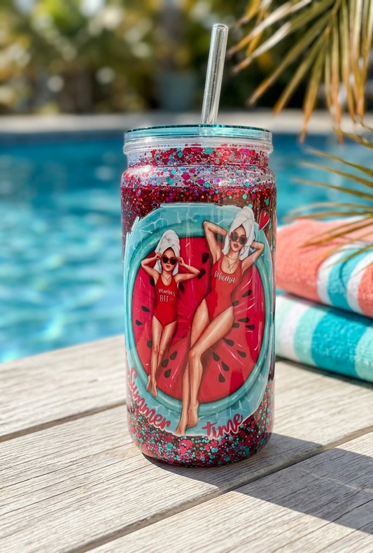 🍉 Gobelet Snow Globe "Summer Time" – Fraîcheur & Vitaminée