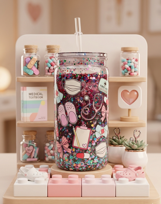 🩺 Gobelet Snow Globe "Héroïne du Quotidien" – Éclat Médical
