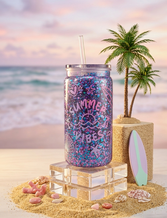 🌴 Gobelet Snow Globe "Summer Vibes" – Éclat du Lagon
